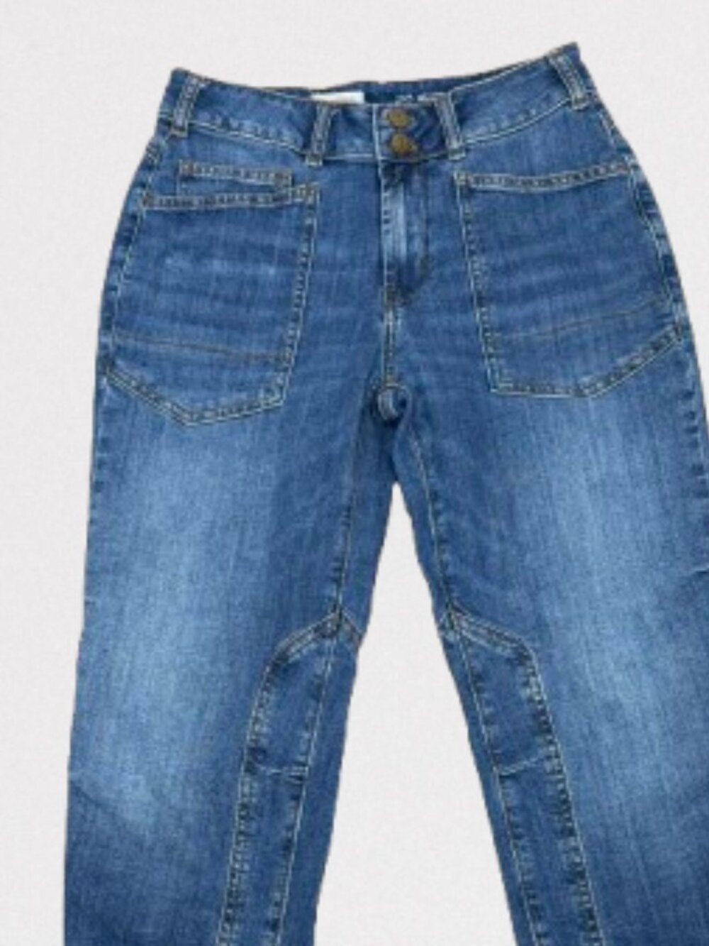 Anthropologie Pilcro The Wanderer Mid-Rise Relaxed Jeans Size 26 Mid Wash - Picture 5 of 11